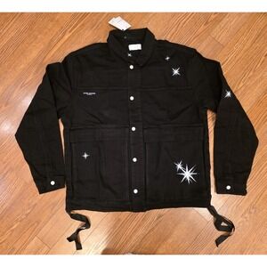 Lifted Anchors Asrto Glare Denim Jacket Mens Size 3XL Black Streetwear Heavy NEW